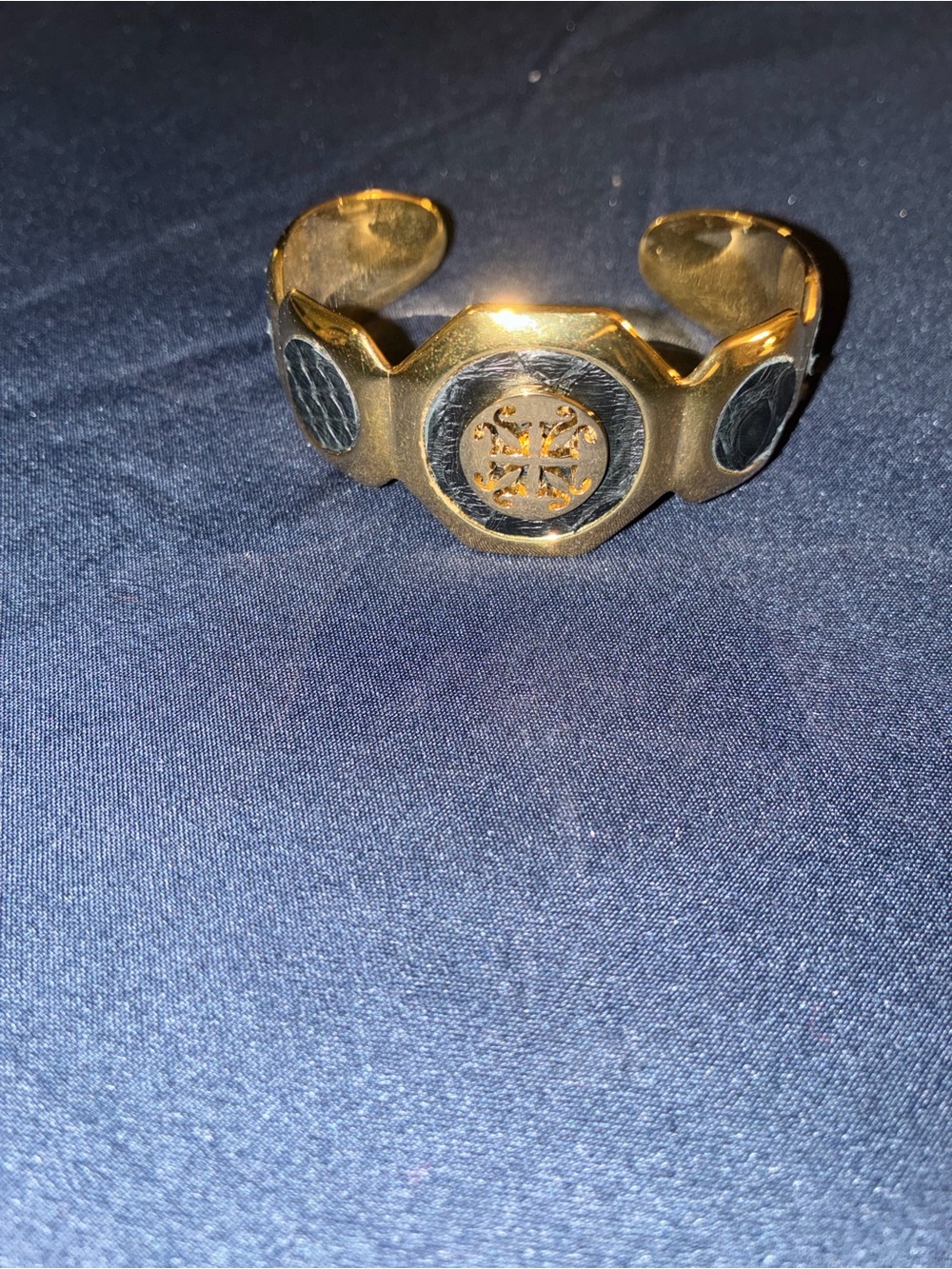 Rustic Cuff Gold and Black Men’s Decorative Cuff Bracelet